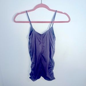 BCBGMaxAzria Eggplant Ruched Stretch Camisole